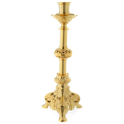 Candle holder 50 cm in gold brass 1
