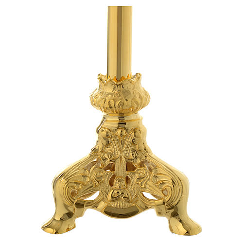 Candle holder 75 cm in gold brass 4