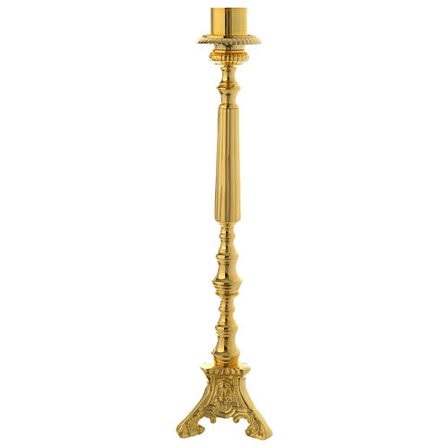 Candle holder 50 cm simple in gold brass 1
