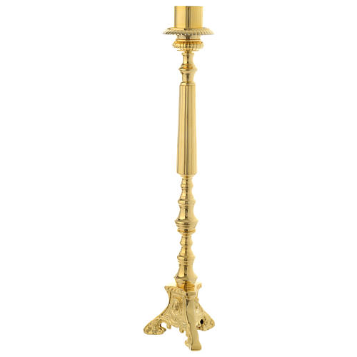 Candle holder 50 cm simple in gold brass 2