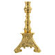 Candle holder 50 cm simple in gold brass s3
