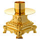 Candle holder 13 cm in gold brass s1