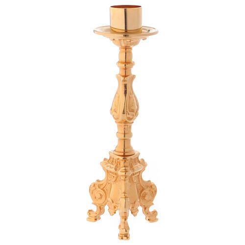 Gold plated candlestick rococo style 1