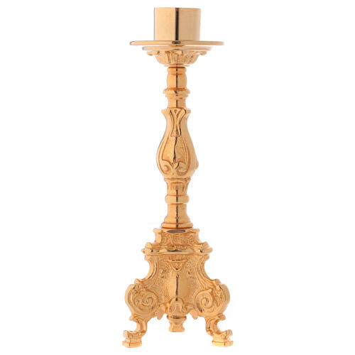Gold plated candlestick rococo style 4