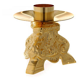 Gold plated brass candlestick