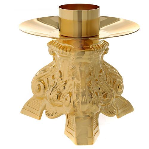 Gold plated brass candlestick 1