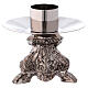 Silver-plated brass candlestick with three-legged base s1