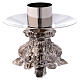 Silver-plated brass candlestick with three-legged base s2
