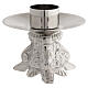 Silver-plated brass candlestick with tripod base s3