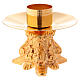 Gold plated brass candlestick with decorated base s2
