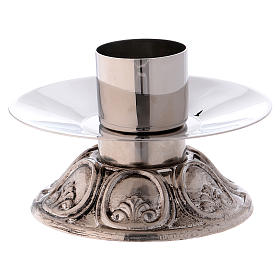 Candle holder in silver-plated brass with tripod