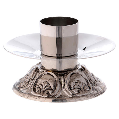 Candle holder in silver-plated brass with tripod 2