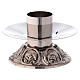 Silver-plated brass candlestick with tripod base s2