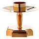 Candle holder 15 cm in gold-plated brass with square base s1