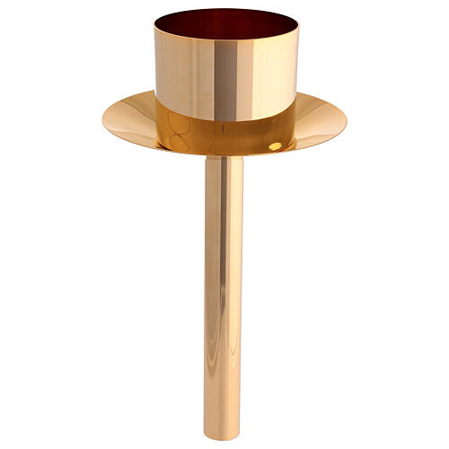 Processional candle-holder in golden brass with extractable base 134 cm 2