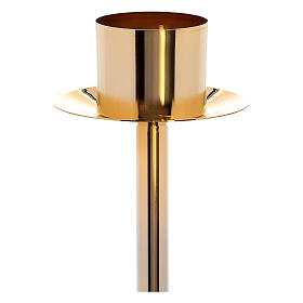 Candeliere processionale ottone dorato base estraibile 152 cm s2