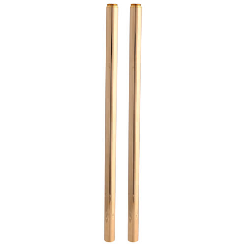 Candeliere processionale ottone dorato base estraibile 134 cm 6