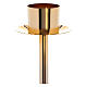Candeliere processionale ottone dorato base estraibile 152 cm s2