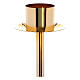 Processional candlestick in gold plated brass removable base 60 in s2