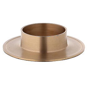 Satin candlestick, gold plated brass, for 7 cm candles
