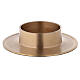 Matte candle holder for candles 7 cm golden brass s1