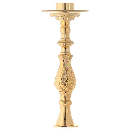 Rococo candlestick of polished brass 5