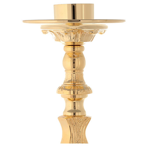 Rococo candlestick of polished brass 6