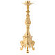 Rococo candlestick of polished brass s1