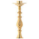 Rococo candlestick of polished brass s5