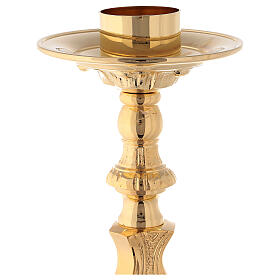 Polished brass candlestick rococo style