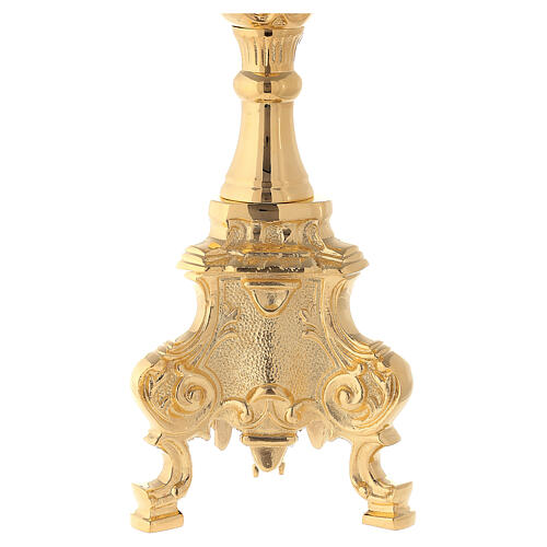 Polished brass candlestick rococo style 7