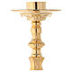 Polished brass candlestick rococo style s6