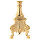 Polished brass candlestick rococo style s7