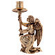 Angel altar candlestick in antique gold resin s4