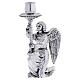 Altar candlestick with angel, resin with old silver finish s3