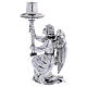 Altar candlestick with angel, resin with old silver finish s4