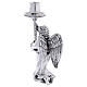 Altar candlestick with angel, resin with old silver finish s6