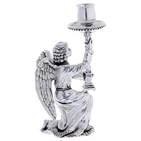 Altar candlestick antique silver resin angel