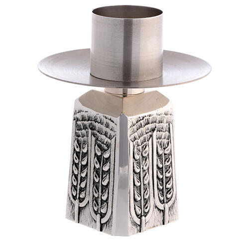 Molina candlestick of silver-plated brass with ears of wheat 1
