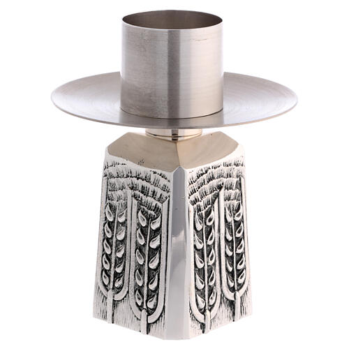 Molina candlestick of silver-plated brass with ears of wheat 3