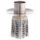 Catholic candle holder in silvered brass ears of corn Molina s3