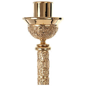 Molina candle holder for Paschal candle, gold plated brass, 50 in