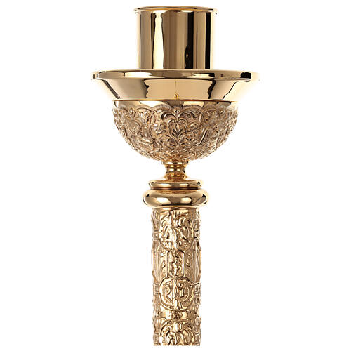 Molina candle holder for Paschal candle, gold plated brass, 50 in 2