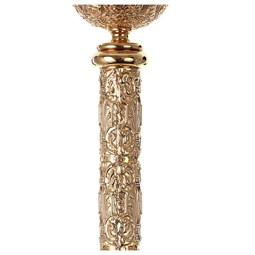 Molina candle holder for Paschal candle, gold plated brass, 50 in 3