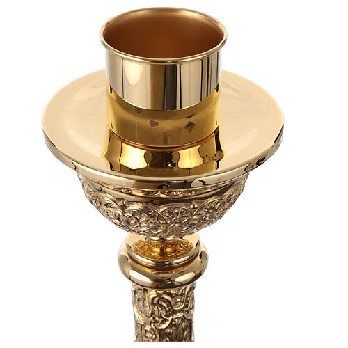 Molina candle holder for Paschal candle, gold plated brass, 50 in 6