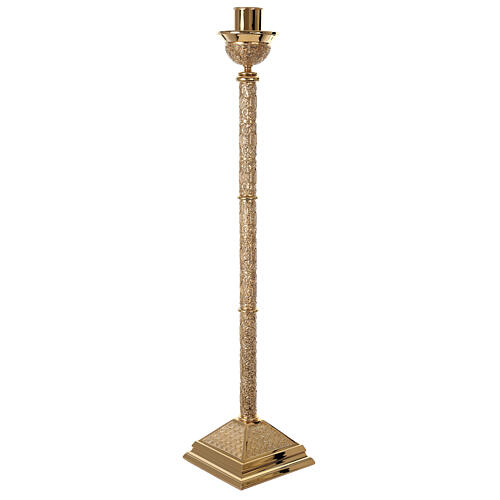 Molina candle holder for Paschal candle, gold plated brass, 50 in 10