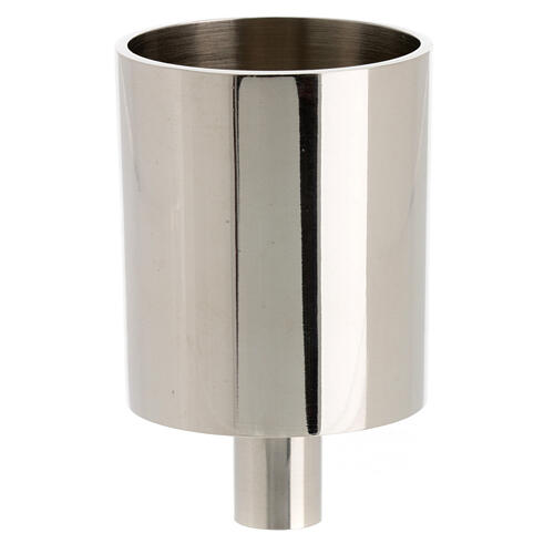 Modern candle socket of silver-plated brass, 1.5 in diameter 1