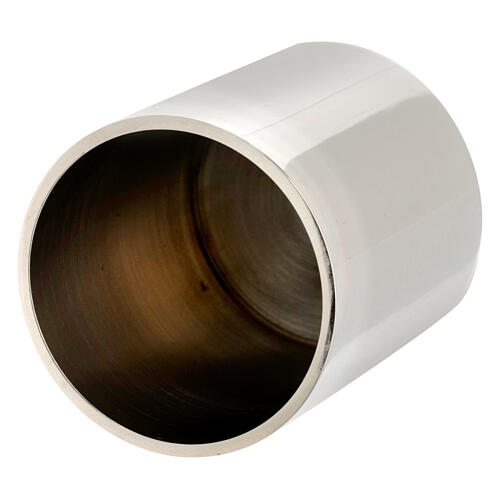 Modern candle socket of silver-plated brass, 1.5 in diameter 2