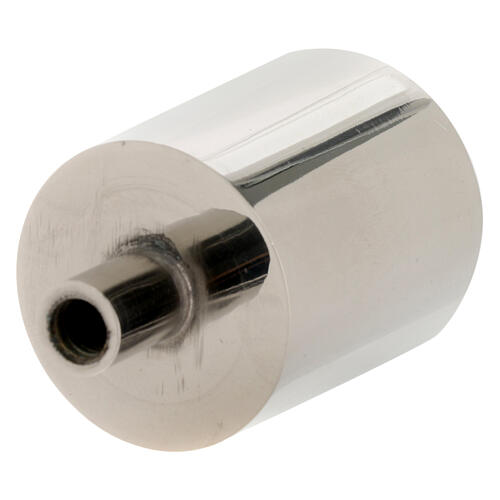 Modern candle socket of silver-plated brass, 1.5 in diameter 3
