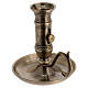 Candle holder with plate and handle, antique finish brass, for 0.8-1 in candles s2